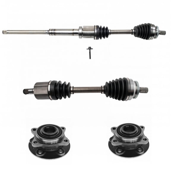 Front CV Axle Wheel Bearing Hub Assembly Drivetrain Kit Set 4pc for XC70 AWD CSA80266