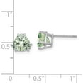 thumbnail image 4 of 14K White Gold 14Kw 7Mm Trillion Checker-Cut Green Quartz Earrings (Width 8) (Length 8) - Jbsp, 4 of 5