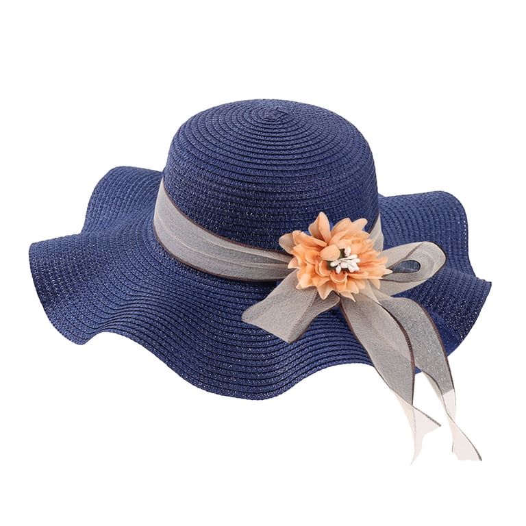 Zruodwans Straw Hats for Women with Lace-up Bowknot, Womens  display picture 1