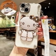 thumbnail image 3 of Funda de teléfono chapada con correa para iPhone, carcasa con soporte de Hello Kitty para iPhone 15, 14, 13, 12, 11 Pro Max, Mini, XR, XS, X, 8, 7, 6S Plus, SE 2020, 3 of 5