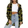 thumbnail image 2 of Turilly Womens Jackets Ladies Women's Spring and Autumn Lapel Top Loose Casual Buttoned Long Sleeve Plaid Shirt Jacket, 2 of 8