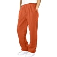 thumbnail image 6 of Nestiefly Mens Sweatpants Open Bottom Athletic Baggy Straight Leg Pants Casual Drawstring Waist Joggers with Pockets Orange 2XL, 6 of 8