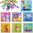thumbnail image 1 of Rompecabezas De Madera De Animales, Juego De Bloques De Dibujos Animados, Juguetes De Clasificación Y Apilamiento, Juguetes Educativos Para Edades Tempranas En Edad Preescolar, Regalo Cateissary FN005824-00, 1 of 6