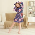 thumbnail image 3 of FORMRS Niños Bathrobe Unisex Hooded Robe Soft Plush Pajamas Sleepwear, Size 2-3T, Beautiful Floral Pattern, 3 of 7
