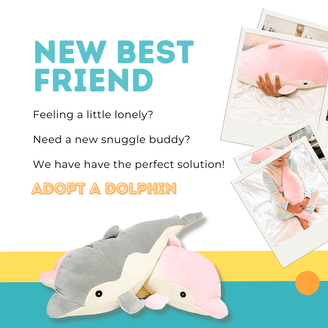 AYOKA TOYS Weighted Stuffed Animals 3.5 lbs, 20" Dolphin Cute Soft and Huggable Plush Stuffed Animals, Kawaii Weighted Stuffed Animal Sensory Toy Plushies for Girls, Boys, and Adults (Gray)