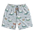 thumbnail image 2 of Honeii's Spaceship Print Men's Casual Shorts with Drawstring，Swim Trunks Quick Dry Beach Shorts, 2 of 5