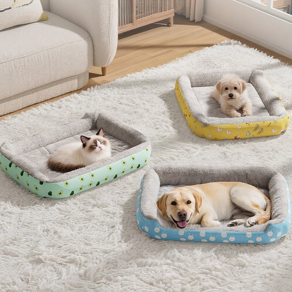 Djunllk Orthopedic Cat Bed for Indoor Cats Washable Comfy Sleeping Pad Soft Pussy Pet Couch for Puppy Kitten Small Pets Puppies