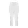 thumbnail image 4 of Yubnlvae Leggings for Women Ladies Casual Comfort Printed Stretch High Waist Elastic Cropped Pants Resort Beach Leggings Clearance White, 4 of 8