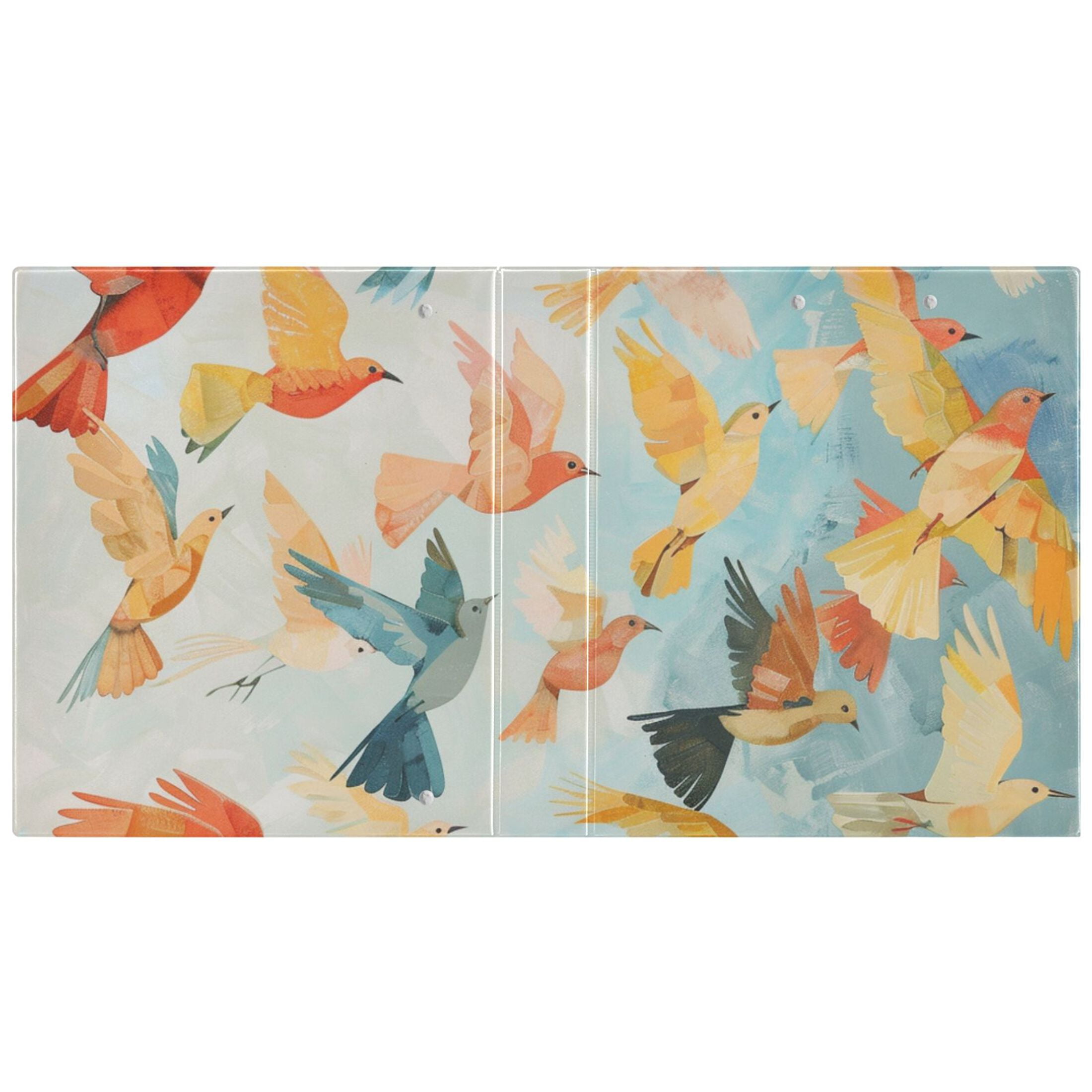 Many Birds 3 Ring Binders 1.5 inch Hardcover File Folders with Interior Pockets A4 Size Organizer for School Office Hospital