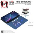 thumbnail image 3 of Premium RFID Blocking Wallet Case for Motorola Moto G45 5G with 3 Card Slots & Stand Blue, 3 of 5