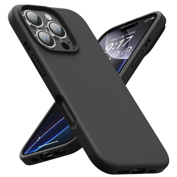 Designed for iPhone 16 Pro Case - Upgraded Camera Protection - Liquid Silicone Shockproof Protective Phone Case 6.3" for Men Women - Black