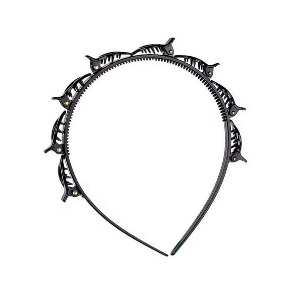 KunMing 2 Packs Bangs Hairstyle Hairpin,Braided Headband Hair,Double Bangs Hairstyle Hairpin Headband