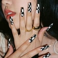 thumbnail image 1 of Fofosbeauty 24 Pcs Ongles Postiches Longs Forme Cercueil Pleine Couverture Faux Ongles, Mat Tesselsted, 1 of 7