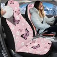 thumbnail image 2 of Uorisanigo Car Seat Covers, Plush Fluffy Pink Butterfly Front Seat Covers, Not Airbag Compatible, Washable 2 Pcs Seats Cover Fits for Most Cars, Trucks, SUVs, Vans, 2 of 7