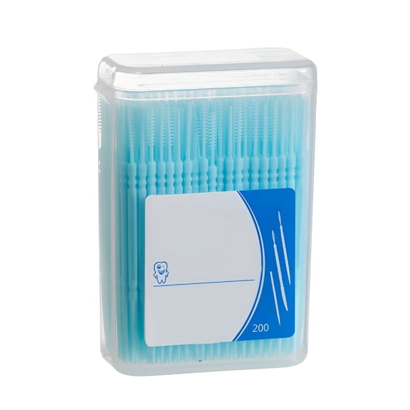 ACDANC Toothpicks,200Pcs Tooth Picks Flossers with Bristles,Double-Side Dental Picks,Plastic Toothpicks Disposable,Portable Package