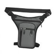 thumbnail image 2 of Motorcycle Drop Leg Bag for Men Women Lightweight Waterproof PU Material Grey, 2 of 8