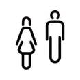 thumbnail image 2 of Hommes Femmes Toilettes Signe Rétro Acrylique Salle de Bain Signe WC Autocollants Toilettes Symbole Signe un Noir, 2 of 9