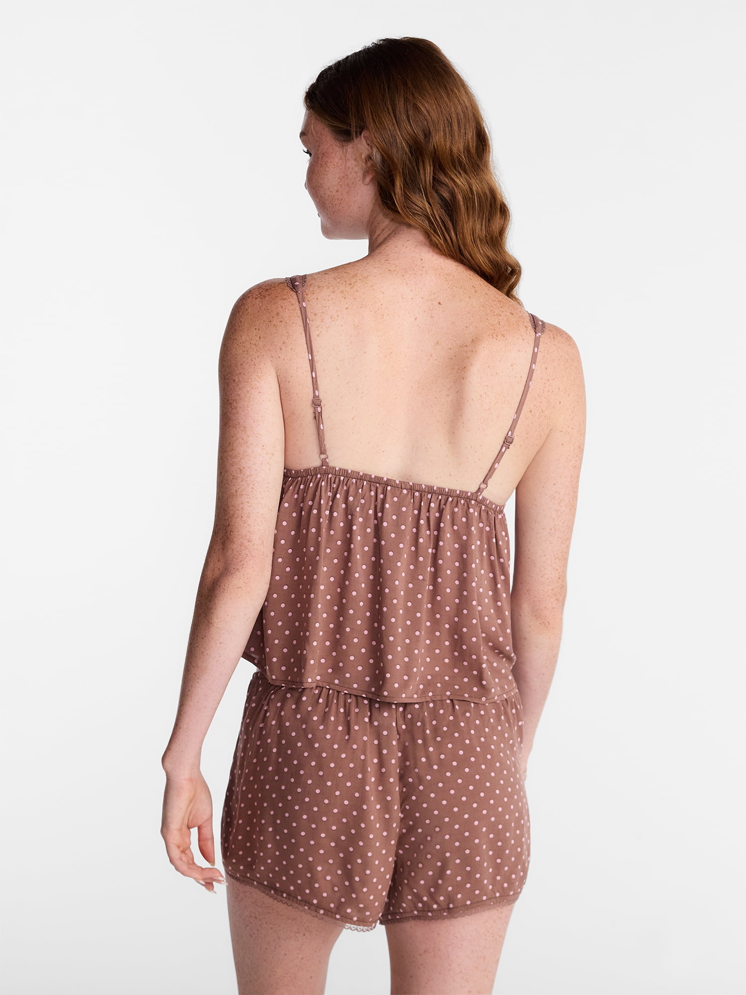 No Boundaries Woven Cami Top and Shorts Sleep Set, 2-Piece, Women's XS-XXL