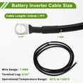 thumbnail image 4 of Cable Inversor de Batería de Cobre Estañado de 7 AWG Gauge 7FT con Terminal 5/16" Lug de Bargains Únicos 1 Pc Negro, 4 of 7