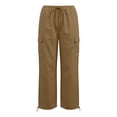 thumbnail image 3 of Levmjia Women Plus Size Cargo Pants Loose Straight Leg Casual Solid Color Comfortable Elastic Waist With Pockets For Home Daily Outdoor Workwear, 3 of 6