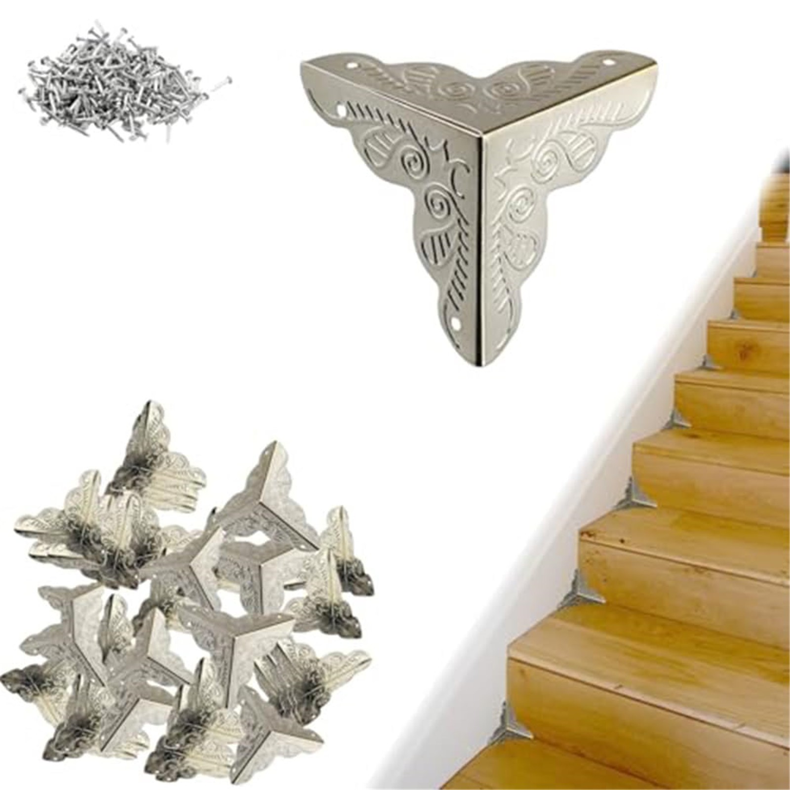 Aqitti 100pcs Stair Dust Corners Decorative Stair Dust Corners For