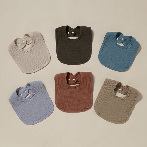 Baberos de bebé para niños y niñas unisex, baberos de algodón suave, dentición y baberos para bebés, recién nacidos, 6 unidades
