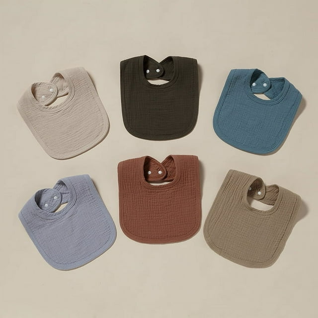 Baberos de bebé impermeables de algodón suave absorbente con broche ajustable para bebés niños y niñas