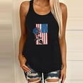thumbnail image 3 of Débardeurs d'Été Sans Manches pour Femmes à Col Ras du Cou, Imprimé Étoiles et Rayures, Chandails du 4 Juillet, Blouse Décontractée Ample, T-Shirt, 3 of 5