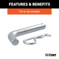 thumbnail image 3 of CURT 45042 Trailer Hitch Mount with 2-5/16-Inch Ball & Pin, Fits 2-Inch Receiver, 7,500 lbs, 4-Inch Drop, 3 of 7