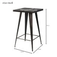 thumbnail image 4 of Bistro High Top Conversation Bar Table, 41'' High Top Counter Pub Cocktail Table, Heavy-Duty Wood Top Bar Table with Metal Frame for Small Kitchen, Vintage Coffee Table for Party, Golden Black, S6706, 4 of 7