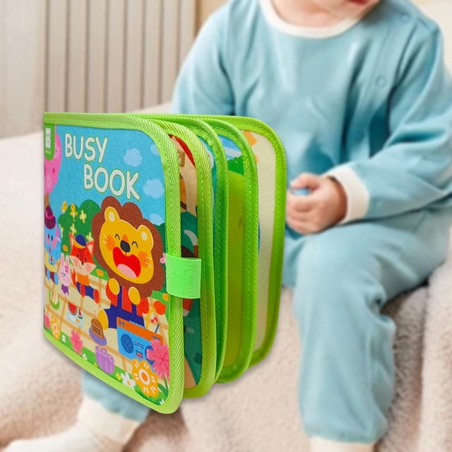 Libro de actividades de fieltro Juego educativo portátil Pegatina bastante interactiva Libro sensorial de juguete sensorial Libro de tela para niños Animal
