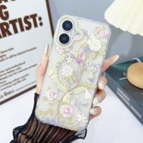Allytechgroup Magnetic Case for iPhone 17 Pro Max, Flower Design Shell for Women Girls Compatible with MagSafe Anti-Yellowing Slim Shockproof Protective Back Cover for iPhone 17 Pro Max, E