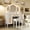 White+ MDF + Rubber Wood + Tempered Glass + 3 Drawers, variant on ChenyueFurn 1 Piece Adult Bohemian LED Lights 13 Hollywood Bulbs Table Set White