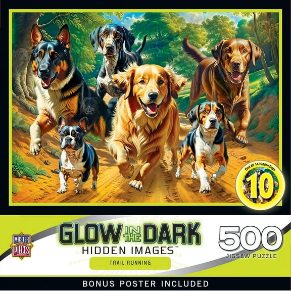 MasterPieces 500 Piece Glow in the Dark Puzzle - Dinosaur Valley - 15"x21"