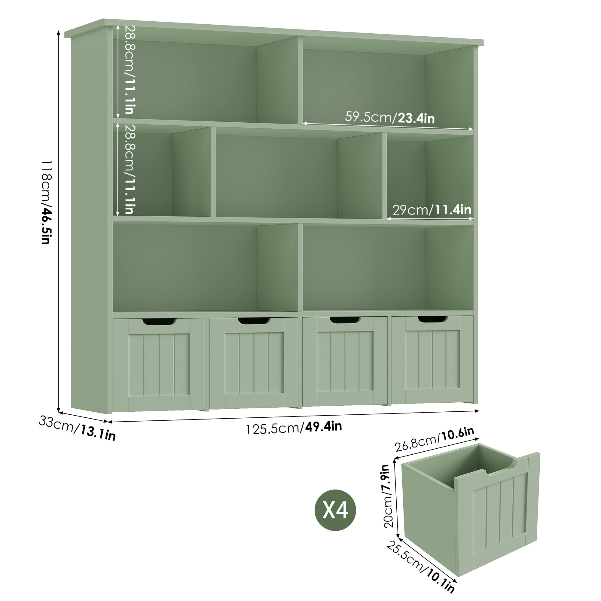 Homfa 7 Cube Toy Storage Organizer, Kids Geometric Bookcase and