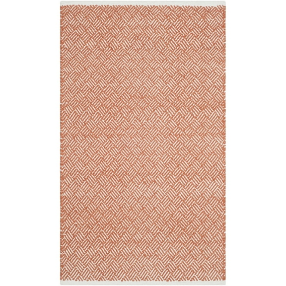 SAFAVIEH Boston Donnchad Geometric Cotton Area Rug, Orange, 3' x 5'