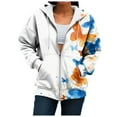 thumbnail image 6 of GEWSEY Women Butterfly Graphic Hoodies Y2K Full Zip Up Long Sleeve Fall Sweatshirts Drawstring Jackets (White, 3XL), 6 of 7