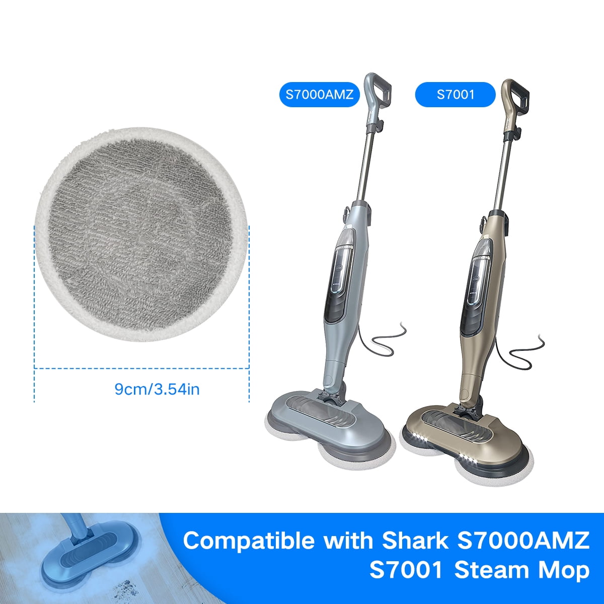 Shark S7000AMZ Steam Mop, Steam & Scrub All-in-One Scrubbing and  Sanitizing, Designed for Hard Floors, with 6 Dirt Grip Soft Scrub Washable  Pads & 2