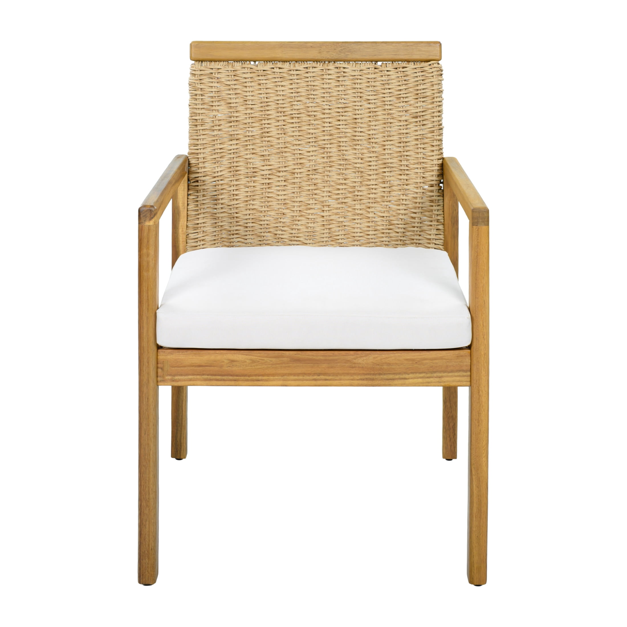 Christopher Knight Home 5-Piece Coastal Outdoor Wood Dining Set, Brown Oval Table and Natural Wicker Chairs