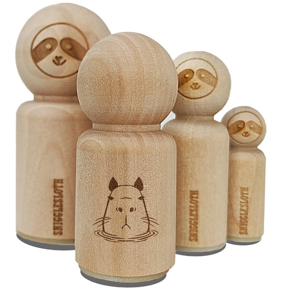 Capybara Sitting In Water Rubber Stamp for Scrapbooking Crafting Stamping - Mini 1/2 Inch