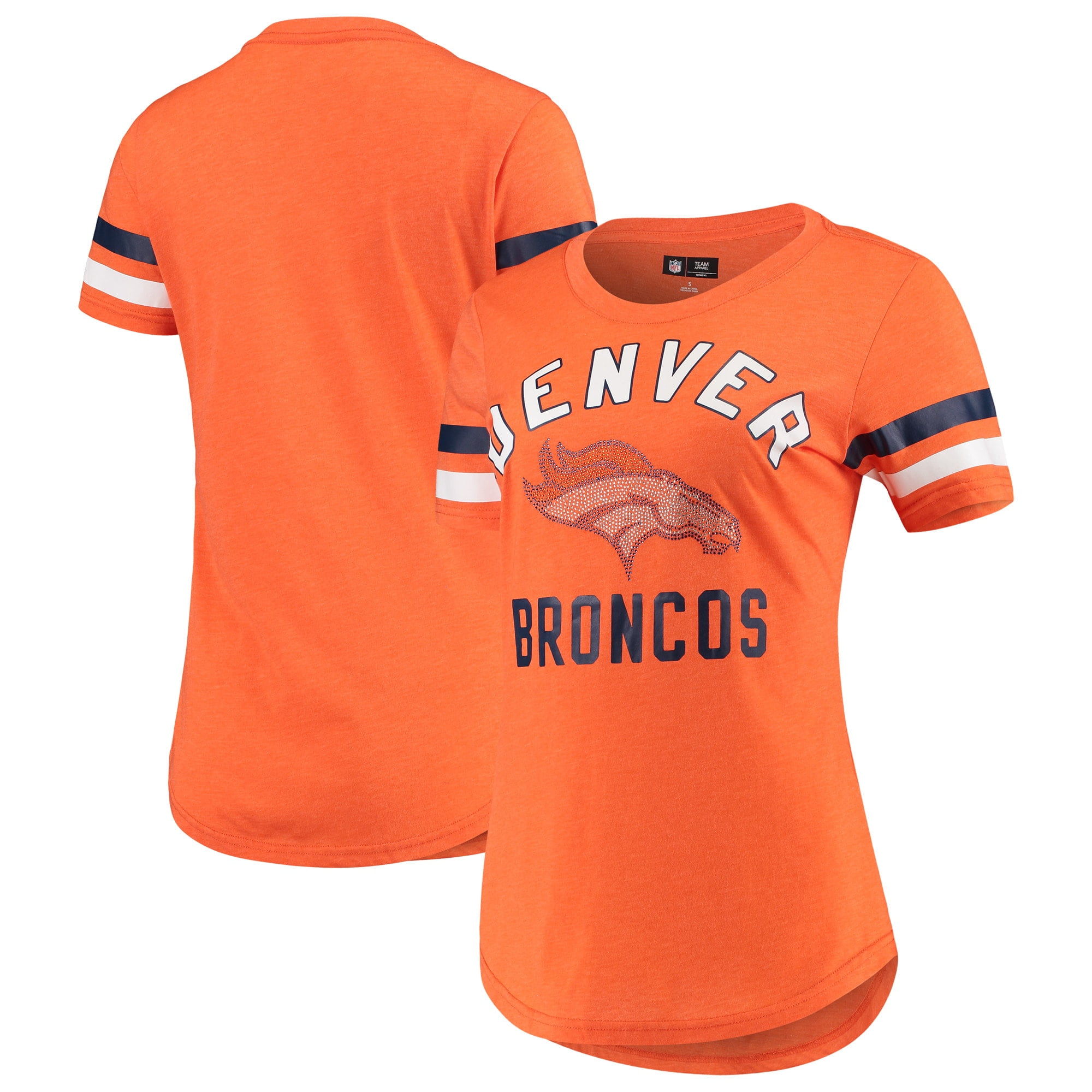 Denver Broncos GIII 4Her by Carl Banks Women's Extra Point Bling T