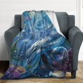 thumbnail image 4 of Marvels of The Sea Flannel Blanket Lightweight Blanket for Couch Sofa Bed, Super Soft Cozy Print Warm Blanket, 4 of 8