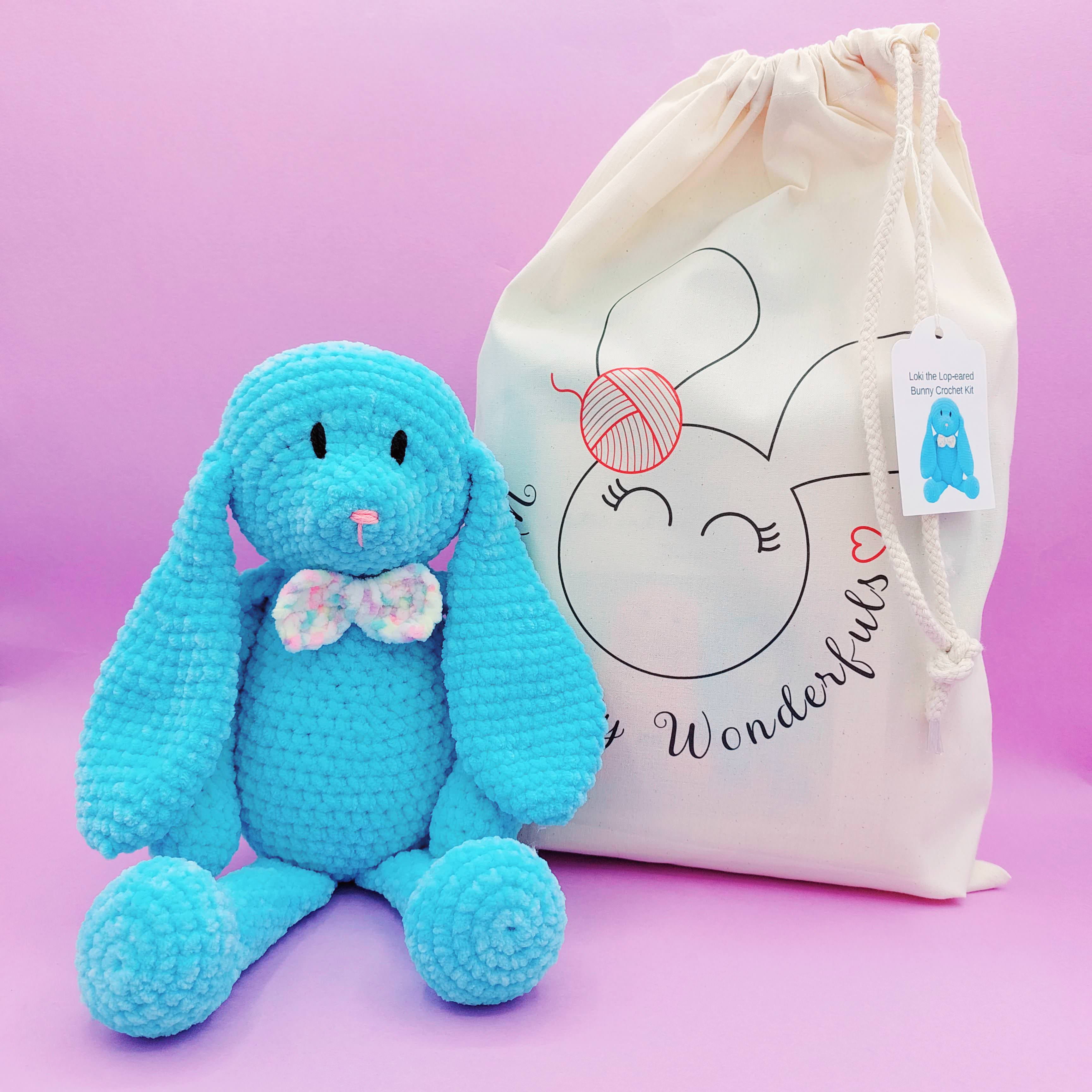 Loki and Lottie the Lop-eared Bunny Crochet Kit (Loki the Sky Blue Bunny)
