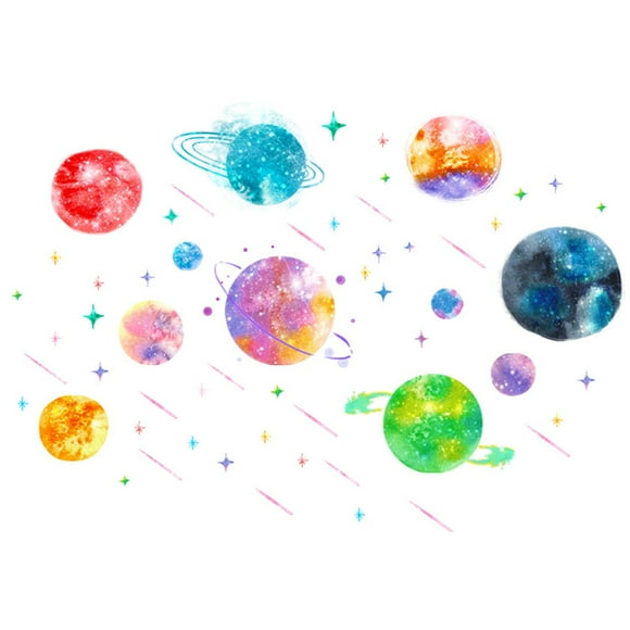 EGNMCR Wall Stickers, Cute Stickers Luminous Color Universe Wall Sticker Fluorescent Space wall stickers