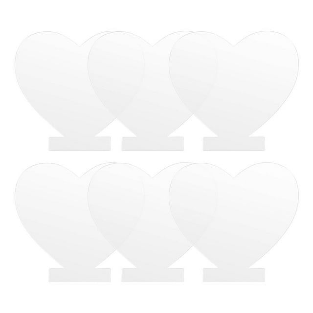 veasfak 6x Acrylic Sheets for Light Base Panel for Signs Craft Supplies Heart-shaped