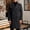 Black3, variant on Mens Trench Coat Slim Fit Notched Collar Fall Winter Single Pea Coat Warm Soft Overcoat