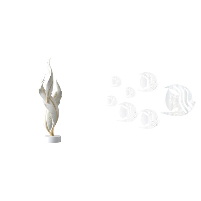Figura decorativa,Escultura de plumas para escritorio,oficina,decoración del hogar,Figura decorativa de escritorio para decoración de mesa del hogar,Adhesivo de pared,Calcomanías de pared de