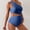 Blue, variant on Maternity Swimsuit Spaghetti Strap Women Bikini Set Maternity Vacation Style Solid Color Romantic Off-One Shoulder Backless Bikini Drawstring Style Loose One Shoulder Strap Swimsuit