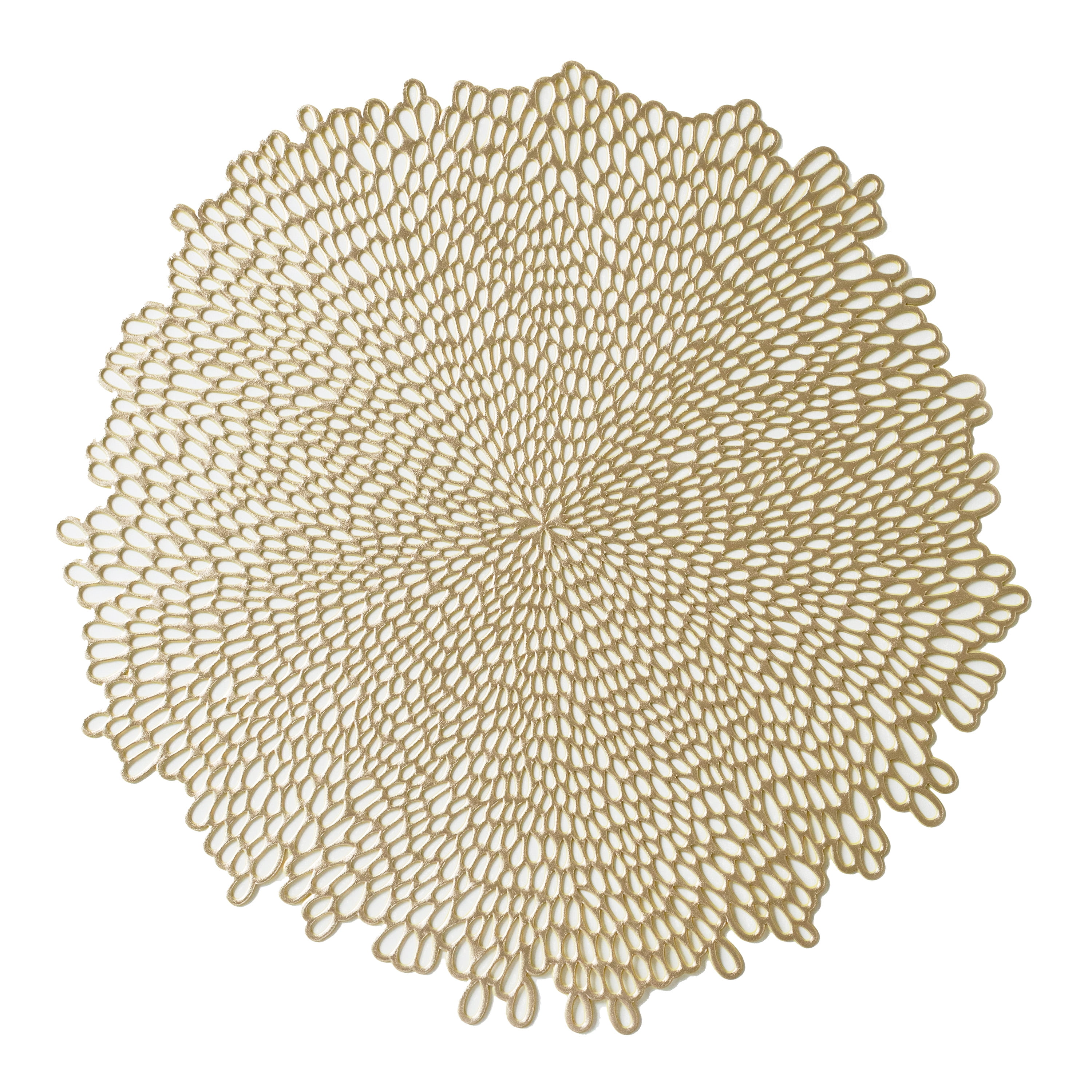 (4 pack) Mainstays Blossom Pressed Vinyl Table Placemat Gold 15.25" x 15.5"
