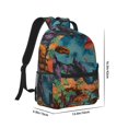 thumbnail image 2 of Rateoe Galactic Jungle Dinosaurs Pattern Durable Student Backpack Laptop Bag- Ergonomic Design, Waterproof Twill Fabric - Ideal for School, Travel, and Outdoor Activities-One Size, 2 of 6